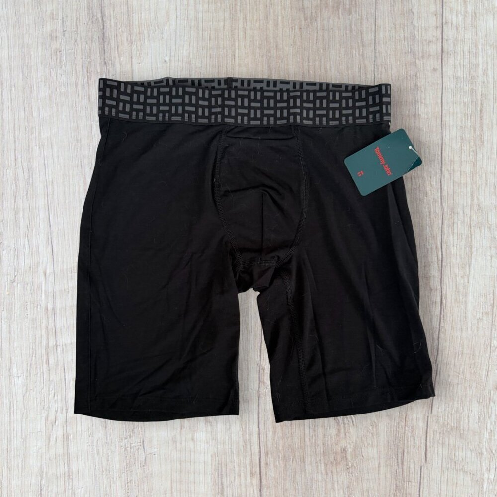 Tommy John Apollo 8" Boxer Brief Black Silky Soft Cooling NWT Size M